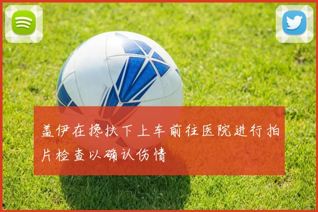 盖伊在搀扶下上车前往医院进行拍片检查以确认伤情